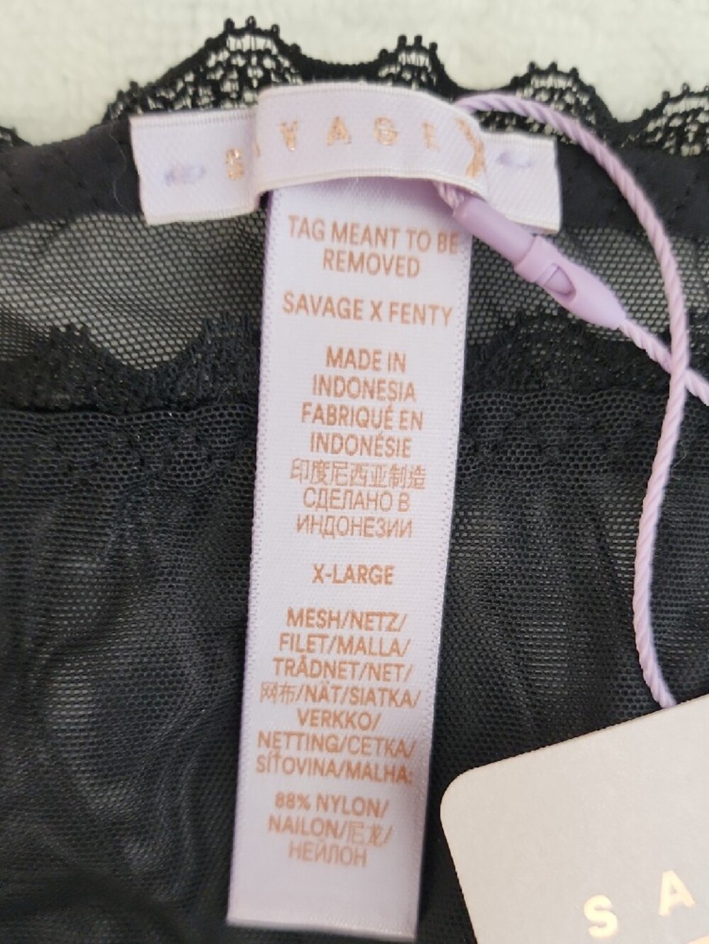 Savage X Fenty Black Crotchless High-Leg Bikini - Picture 3 of 8